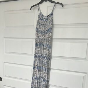 Cynthia Rowley White and Blue Halter Maxi Sundress